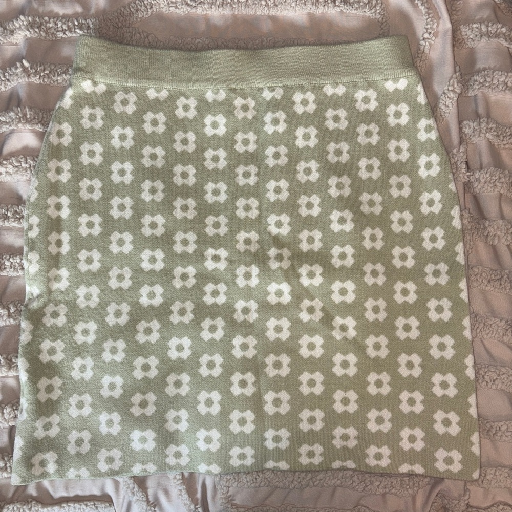 Princess Polly Floral Patterned Green Skirt